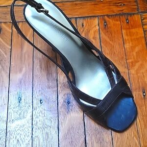 Nine West brown croc slingback heel sandals